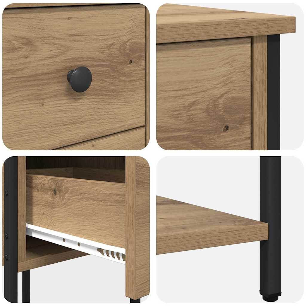 Bedside Cabinet Artisan oak 32 x 42 x 70 cm Engineered wood